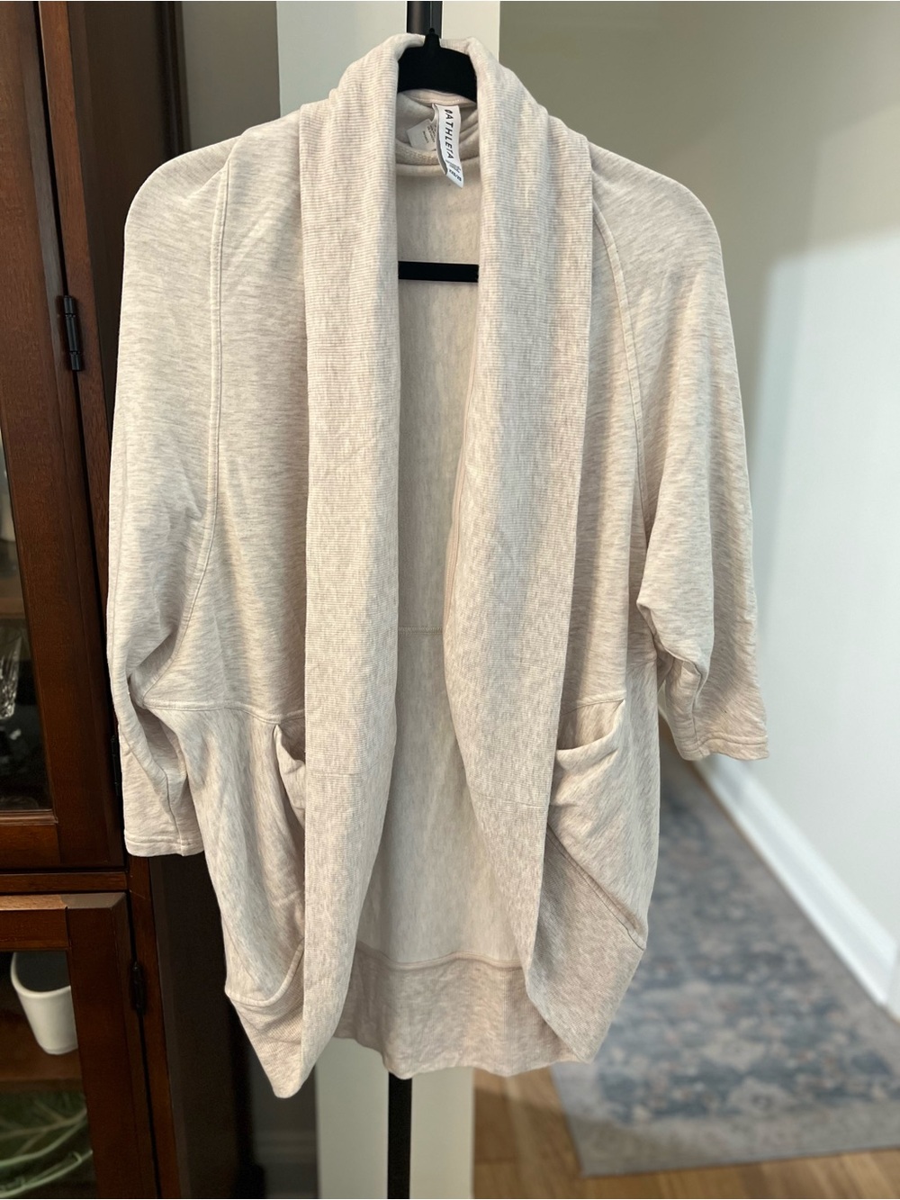 Athleta Light Beige Open-Front Pocket Cardigan - Picture 2 of 6